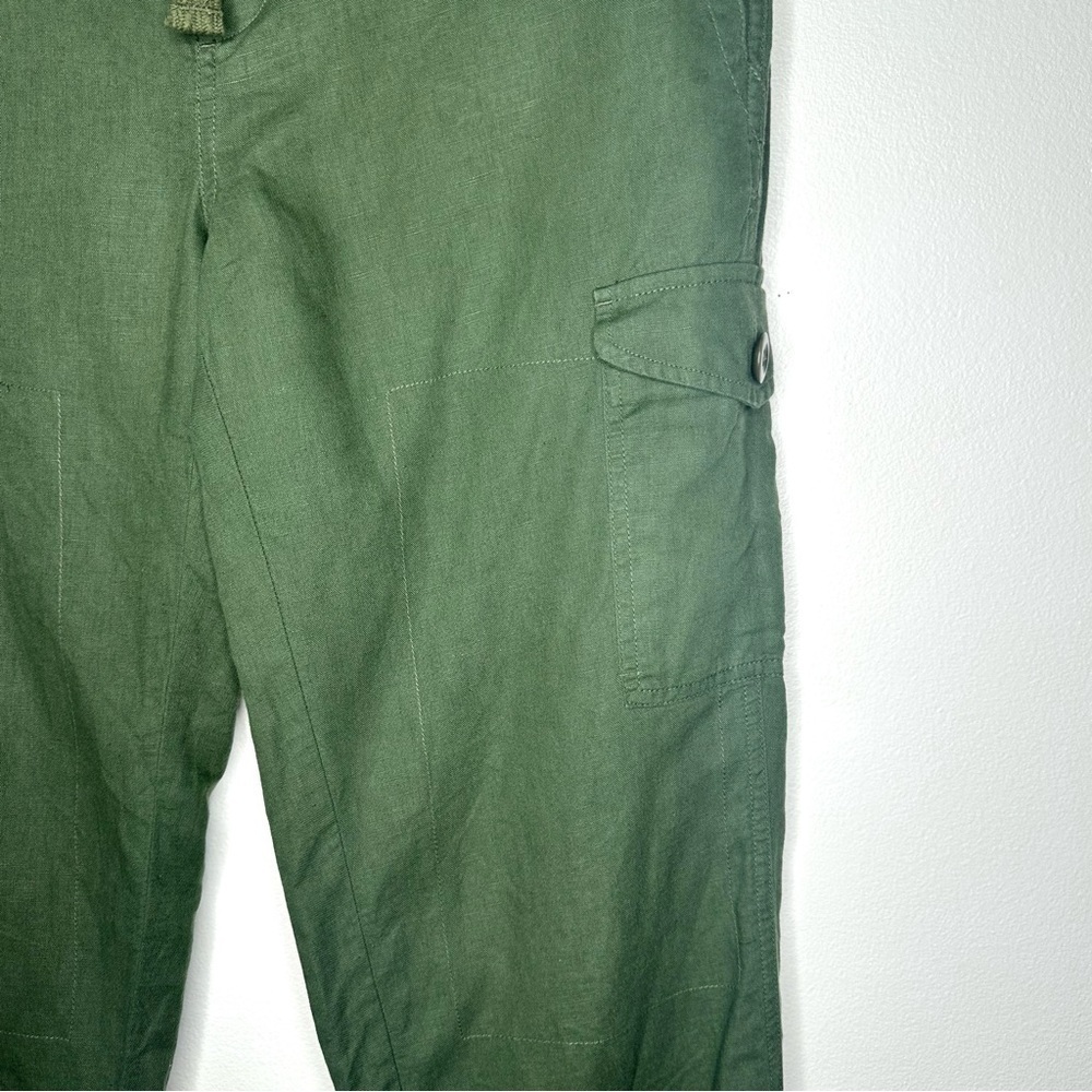 J. Crew Linen Blend Green Cargo Pants for Women Size 2 - Picture 4 of 9